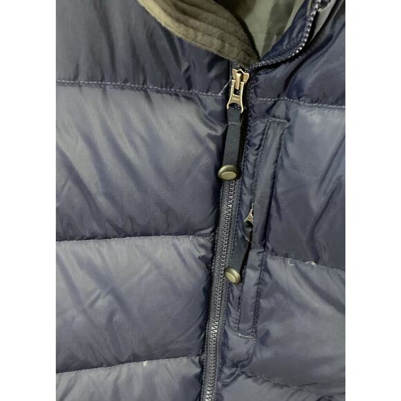 LL Bean men’s goose down puffer jacket Sz M Blue Coat Outdoor Hiking Zip Pocket - Picture 3 of 10
